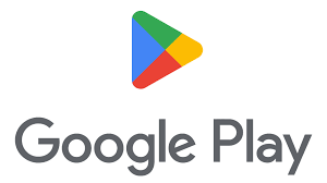 Google Play logo representing the availability of digital business card apps for Android users.